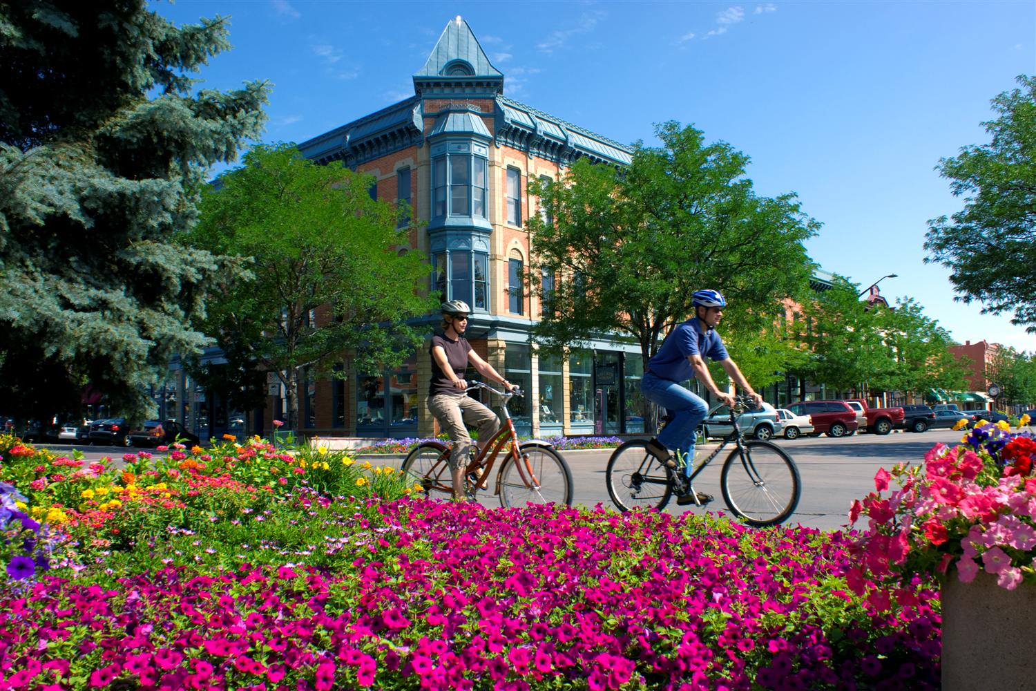 Bicycling through Old Town Fort Collins