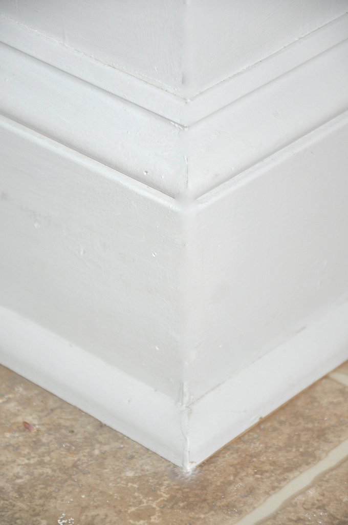Clean white baseboards