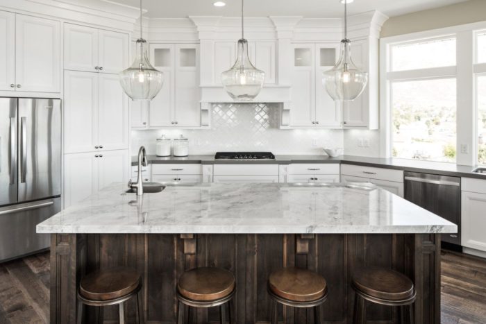 A clean, organized and clutter free kitchen countertop