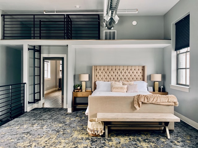 very clean and clutter free bedroom in a modern house