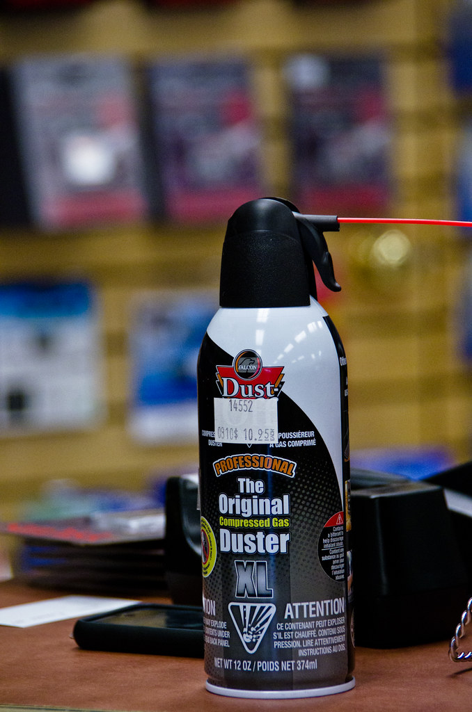 a compressed air duster can